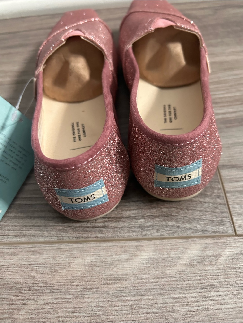 NWT TOMS Glitter Slip-On Flats - Rose - Picture 4 of 5